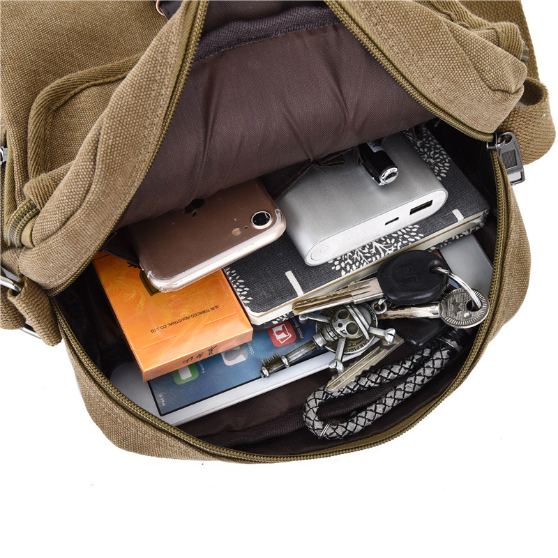 Canvas bag men's one shoulder  - đánh giá và giá Canvas Backpack Casual