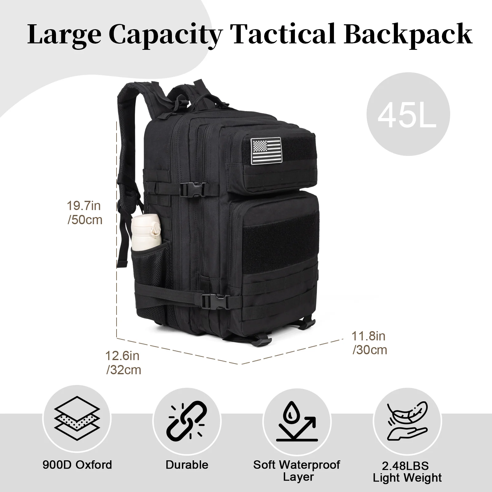 60L Army Military Tactical Bac - đánh giá và giá Hiking Backpack Waterproof