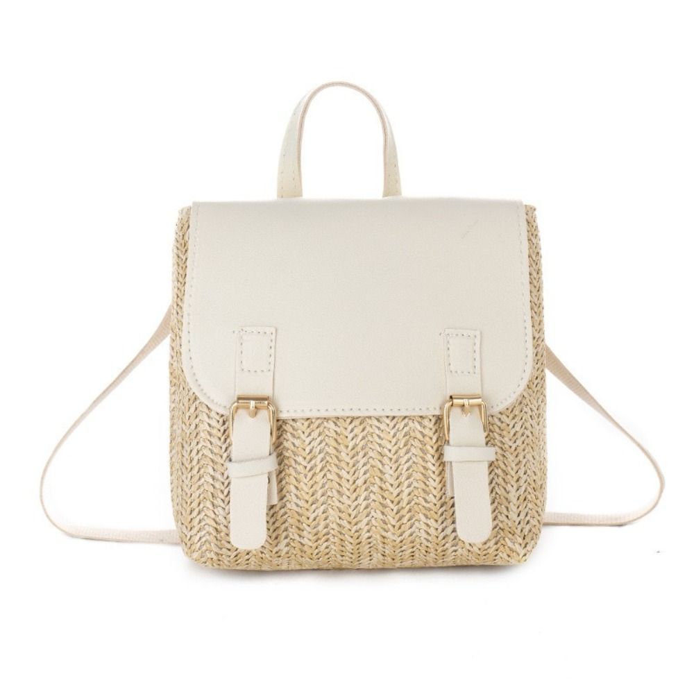 Versatile Bag PU Leather Straw - đánh giá và giá Fashion Backpack Women